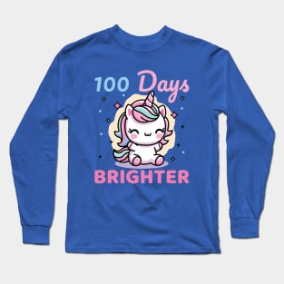 100 Days Brighter 100th Day of School Long Sleeve T-Shirt